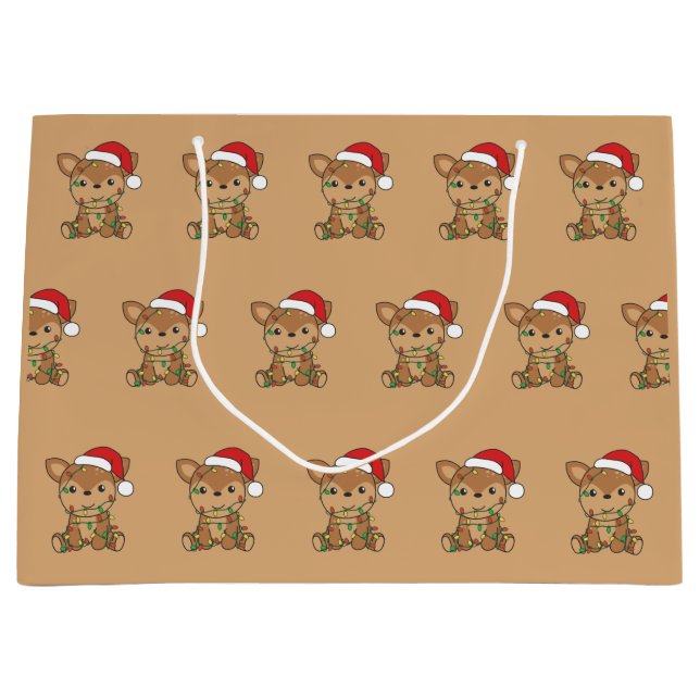 Navidades de venados Bolsa de regalo grande para a (Anverso)