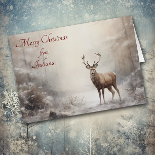 Navidades de venados forestales con tarjeta de Ind