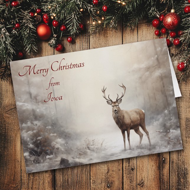 Navidades de venados forestales con tarjeta de Iow (Subido por el creador)