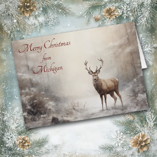 Navidades de venados forestales con tarjeta de Mic