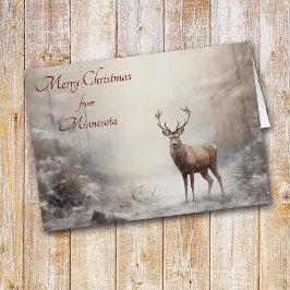 Navidades de venados forestales con tarjeta Minnes