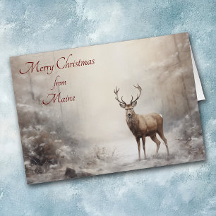Navidades de venados forestales con tarjeta princi