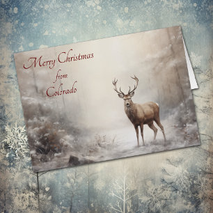 Navidades de venados forestales en tarjeta de Colo