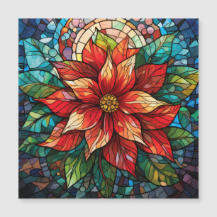 Navidades de vidrio templado flor rojo Poinsettia