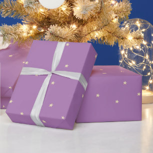 Navidades de Violet y Gold Stars envueltos papel
