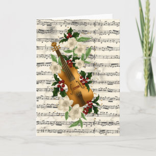 Navidades de violín con tarjeta de presentación