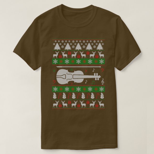 Navidades de violín feos suéter (Diseño del anverso)