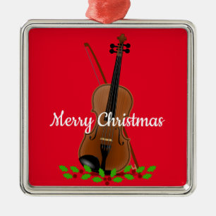 Navidades de violín y de vaca diseñan un adorno Me