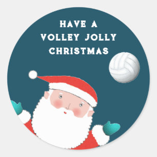 Navidades de voleibol Pegatina redondo clásico