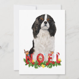 Navidades de Watercolor Cavalier King Charles Noel
