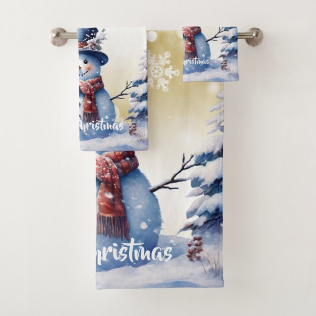Navidades de Winter Forest Snowman | Oro (In situ)