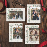 Navidades de Winter Greenery Ivory Photo<br><div class="desc">Esta elegante tarjeta de vacaciones para Navidades de Costa de Marfil,  con vegetación de invierno,  es completamente de personalizable. ¿Quieres personalizar aún más? Haga clic en "Editar usando la herramienta de diseño". Este diseño forma parte de una colección. Original acuarela de arte pintada por el diseñador Stacey Meacham.</div>