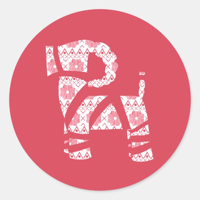 Navidades de Winter Knit Yule Bock Pegatina (Anverso)