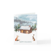 Navidades de Woodland, animales, tarjeta de felici