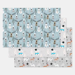 Navidades de Woodland Fichas de papel para envolve