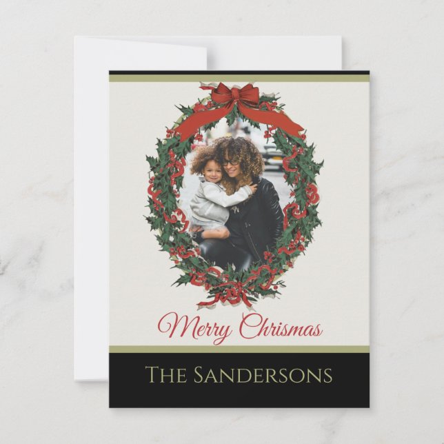 Navidades de Wreath, foto de festividad moderna en (Anverso)