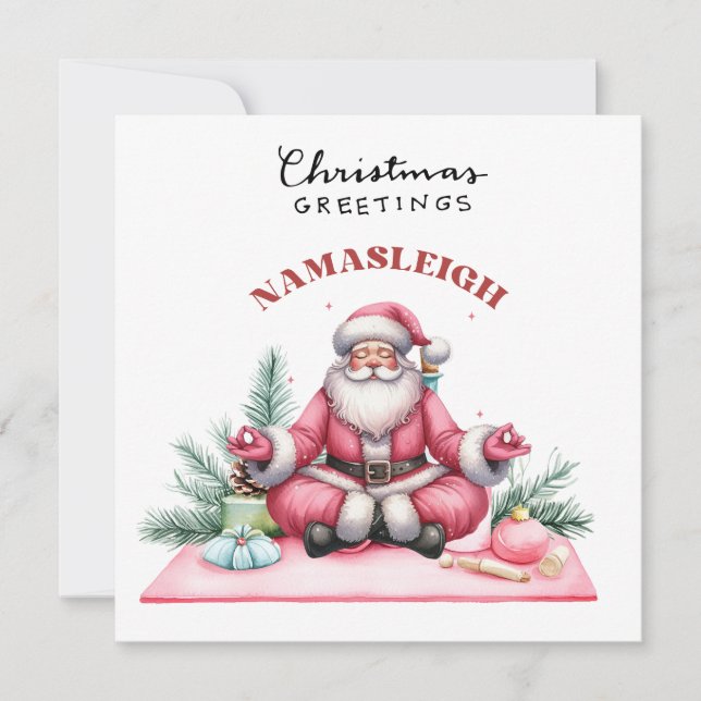 Navidades de yoga Santa Claus Invitación del parti (Anverso)