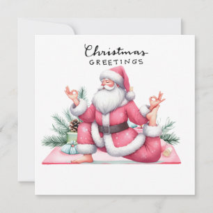 Navidades de yoga Santa Claus Invitación del parti