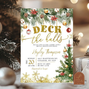 Navidades Deck the Halls Bridal Shower Invitación