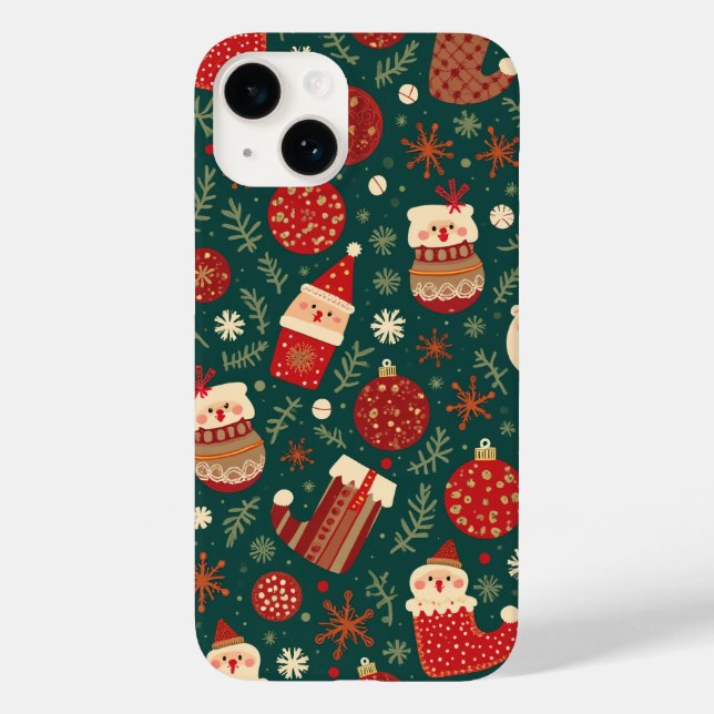 Navidades decoración iPhone 14 funda (Reverso )