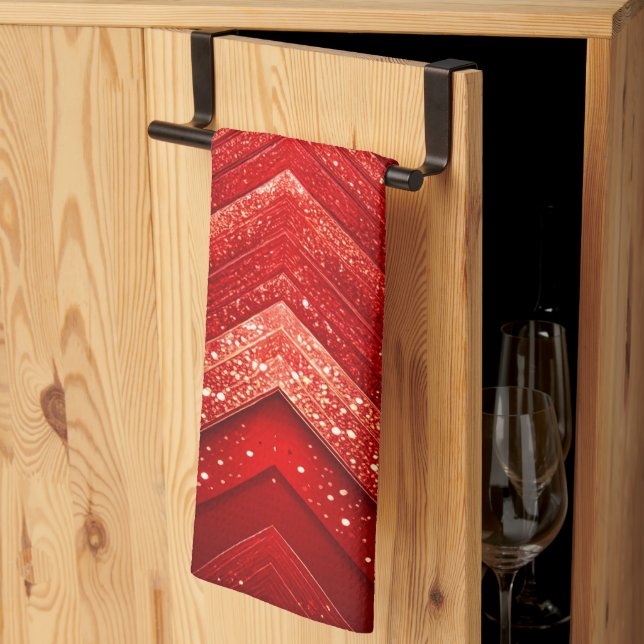 Navidades decorativos rojos toalla de cocina de va (Pliegue de tercios)