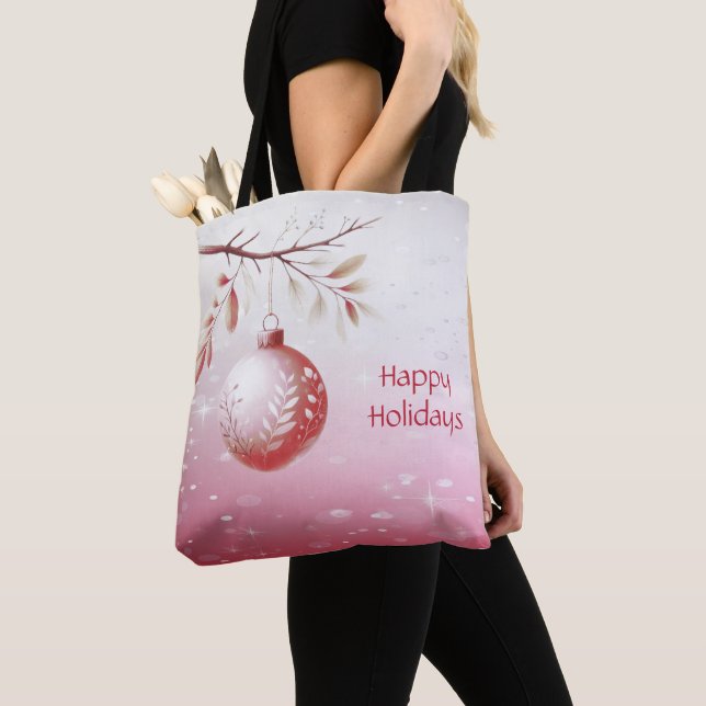 Navidades decorativos rosas pelean la bolsa de té  (Detalle)