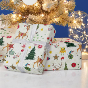 Navidades Deer   Nombre   Papel de envolvimiento b