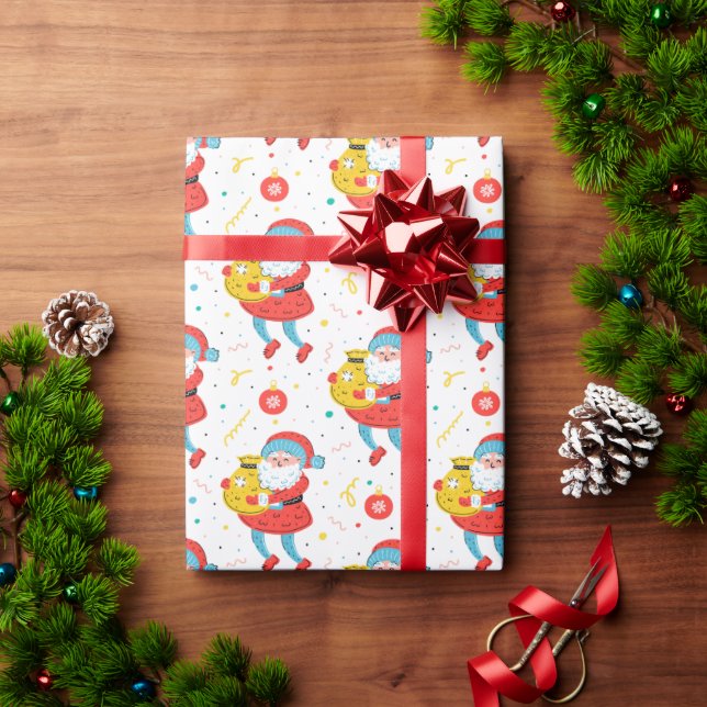 Navidades del Boho Papel de envolver Santa (Regalo de vacaciones)