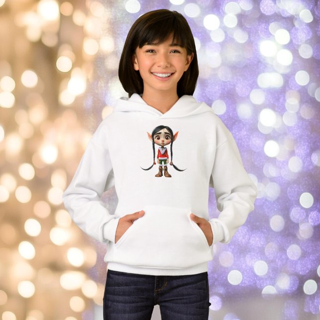 Navidades del Chica Manga Elf Chica Hoodie (Subido por el creador)