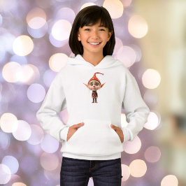 Navidades del Chica Waifish Elf Chica Pullover Hoo