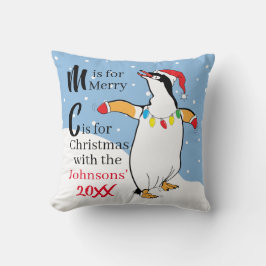 Navidades del Cojín decorativo Pingüino