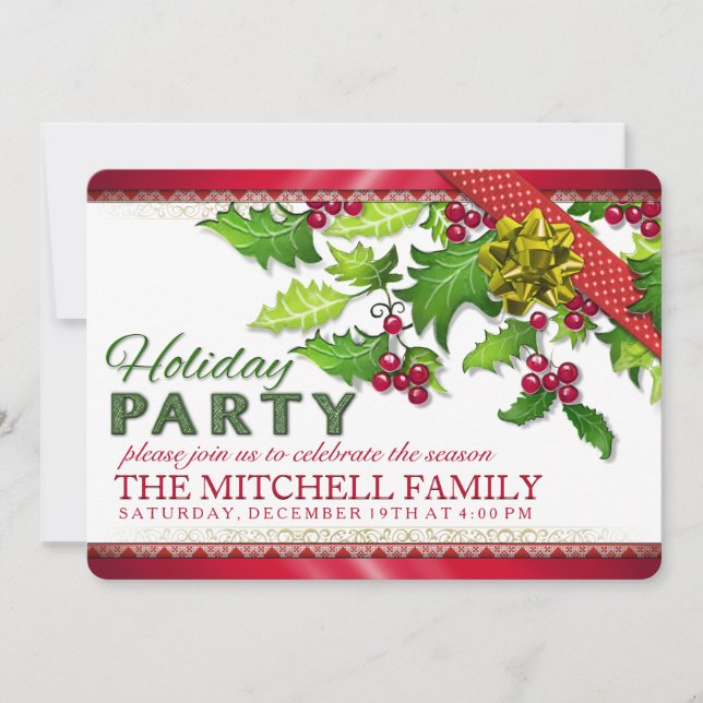 Navidades del feriado Ivy celebran invitación (Anverso)