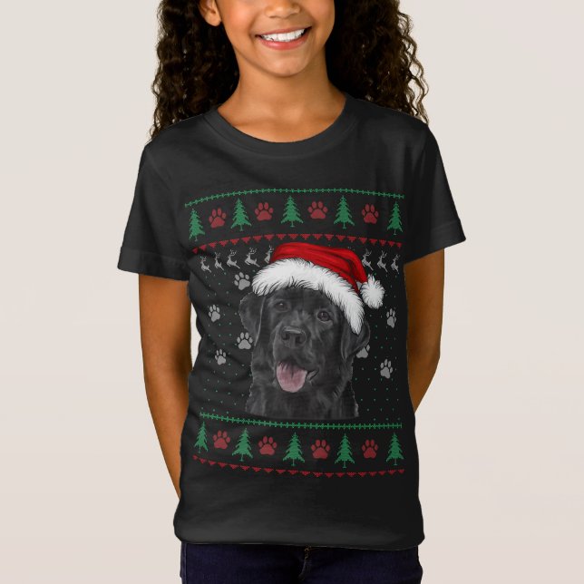 Navidades del labrador negro suéter divertido perr (Anverso)