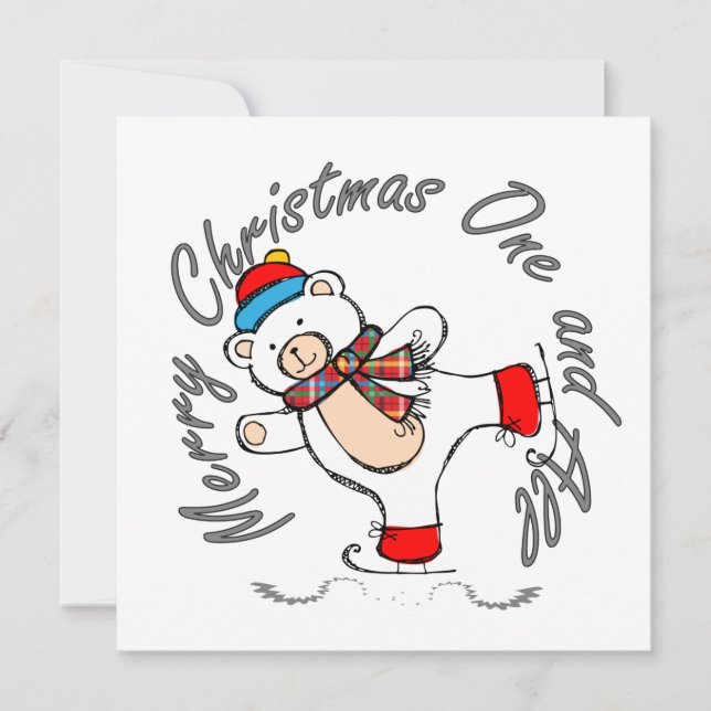Navidades del oso polar de patinaje sobre hielo (Anverso)