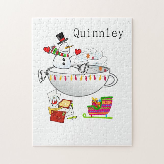 Navidades del rompecabezas navideño Snowman (Vertical)