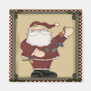 Navidades del Santas: imán de bombillas de luz