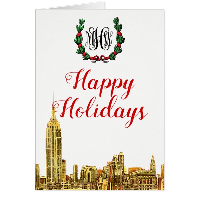 Navidades del Skyline de la ciudad de Nueva York F (Frente)