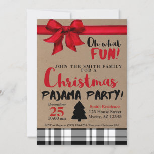 Navidades Desayuno Pajama Fiesta Invitación de vac