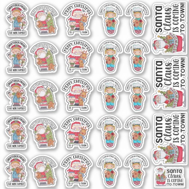 Navidades desean Pegatinas (Anverso)