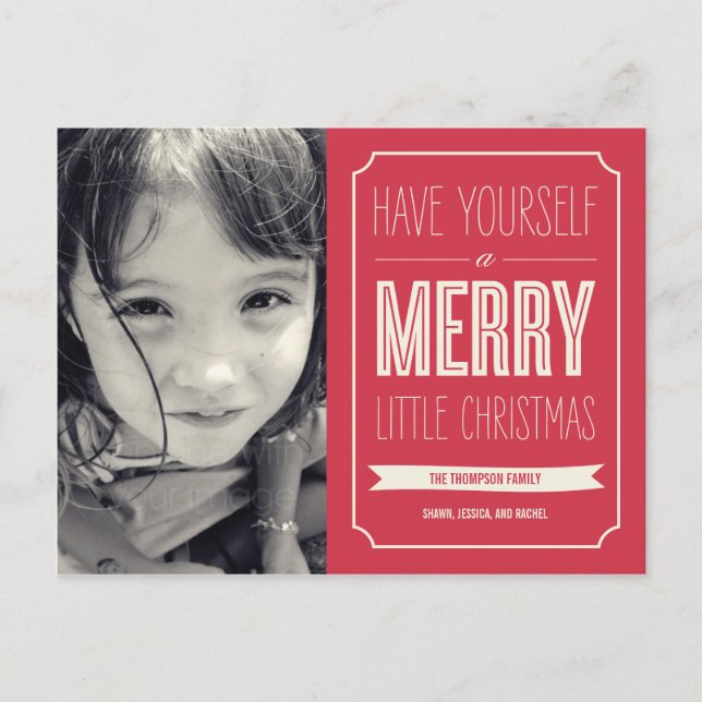 Navidades desean tarjeta postal de fotos de vacaci (Anverso)