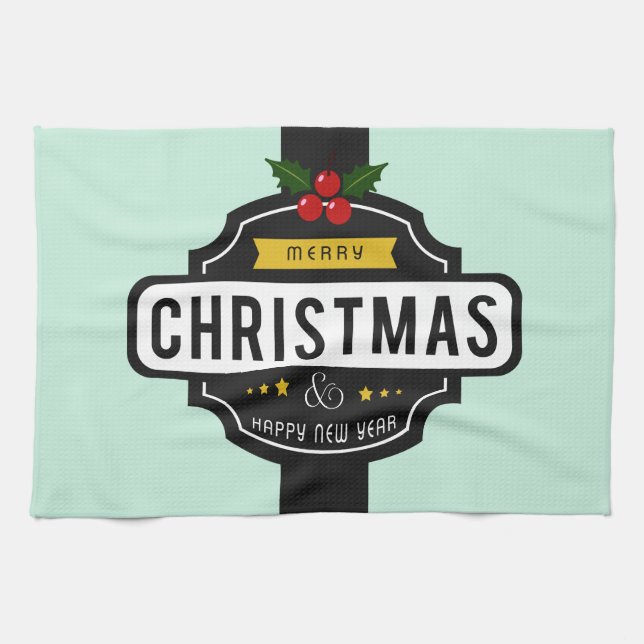 Navidades Desearía la toalla de cocina (Horizontal)