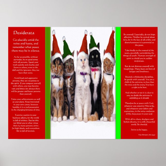 NAVIDADES DESIDERATA Posters de gatos (Frente)