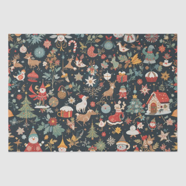 Navidades 🎄 diseño de patrones en papel de tejido (Anverso)