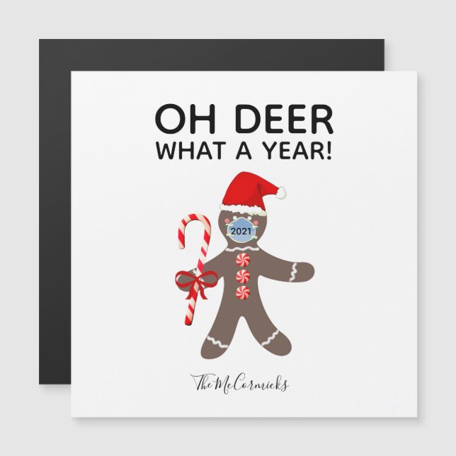 Navidades divertidos 2021 Nombre de pan de jengibr (Anverso/Reverso)