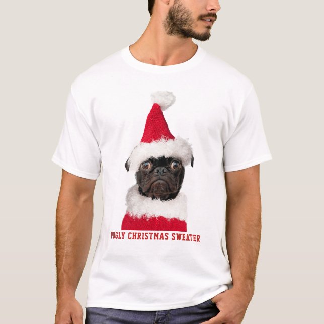 Navidades divertidos Black Pug Pugly Sweater (Anverso)