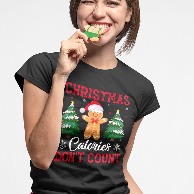 Navidades divertidos calorías no cuentan camisetas (Subido por el creador)