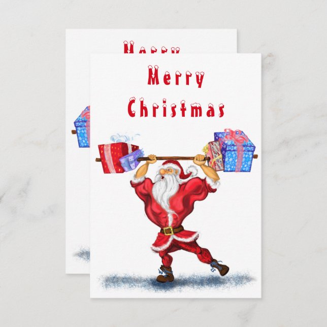 Navidades divertidos con regalos y tarjetas de reg (Anverso / Reverso)