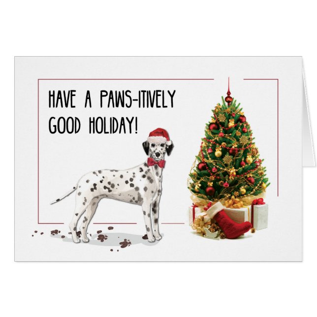 Navidades divertidos dalman perro y árbol (Anverso (Horizontal))
