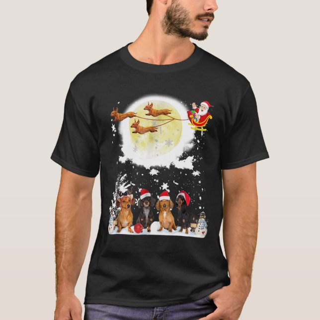 Navidades divertidos de Dachshund - camiseta de pe (Anverso)
