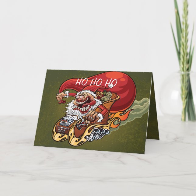 Navidades divertidos de Santa Claus con la tarjeta (Anverso)